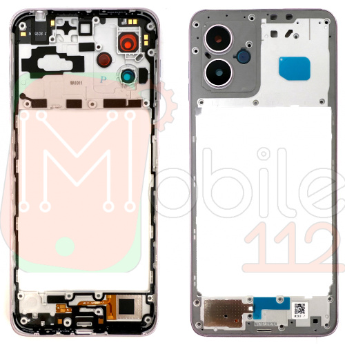Рамка корпуса Motorola Moto G14 XT2341 (рожева зі склом камери)