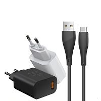 Зарядний пристрій WUW-T73 USB QC3.0 18W Type-C (чорне)