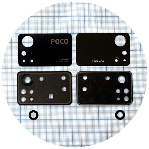 Скло камери Xiaomi Poco X4 Pro 5G (з рамкою - комплект) фото 2