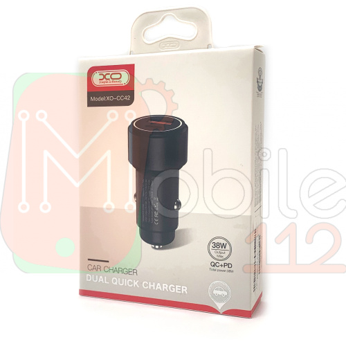 Авто зарядный адаптер XO CC42 PD20W+QC1 USB, 1 Type C 18W (черный)