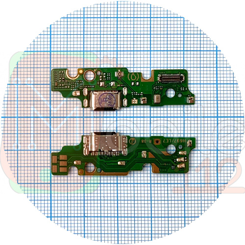 Шлейф Tecno Pova 2 LE7 с разъемом зарядки и микрофоном - нижняя плата (AAA)