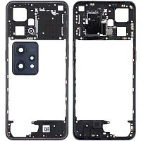 Рамка корпусу Realme 9 Pro+ Plus (чорна зі склом камери)
