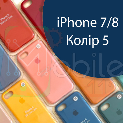 Чехол Silicone case для iPhone 7/8 оригинал (голубой sea blue №5)