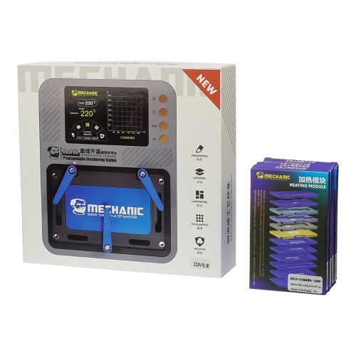 Переднагрівач з РК-дисплеєм Mechanic Heat Kit i14 для ремонту плат, з платформами та трафаретами iPhone X-15 Pro Max фото 10