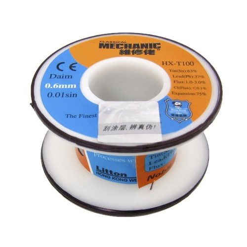 Припій Mechanic HX-T100 0,6 мм, 55 г, Sn 63%, Pb 37%
