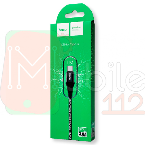 Кабель зарядки Hoco X50 Excellent USB - Type C 1м 3А черный