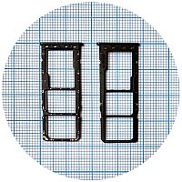 Тримач SIM карти Samsung Galaxy M10 M105F, M20 M205F (чорний на 2 SIM + MicroSD)