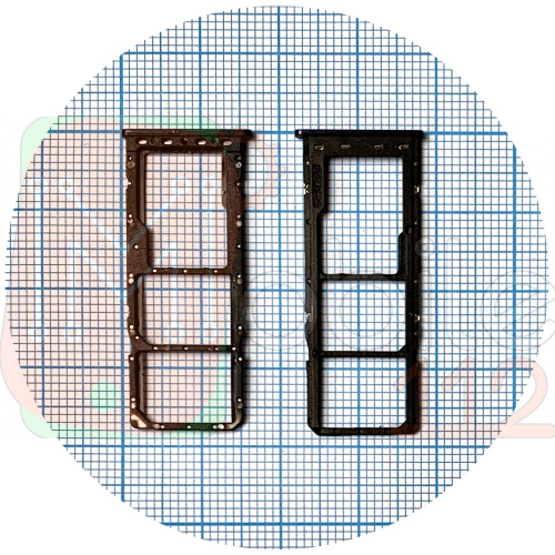 Держатель Sim карты Samsung Galaxy M10 M105F, M20 M205F (черный на 2 Sim + Micro SD)