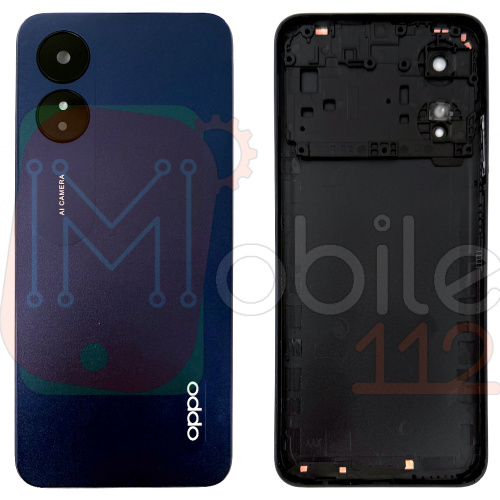 Задня кришка Oppo A17 CPH2477 (синя оригінал Китай зі склом камери)