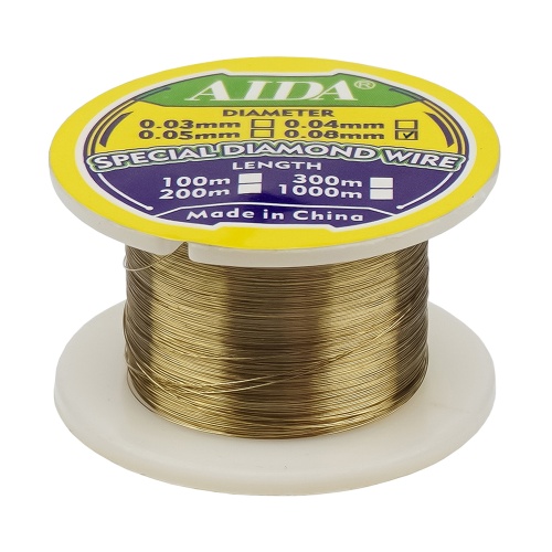 Дріт (струна) Aida 0,08 мм/ 100 м для розділення комплектів дисплей+тачскрін Дріт (струна) Aida 0,08 мм/ 100 м для розділення комплектів дисплей+тачскрін