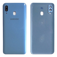 Задня кришка Samsung Galaxy A30 2019 A305F (блакитна зі склом камери)