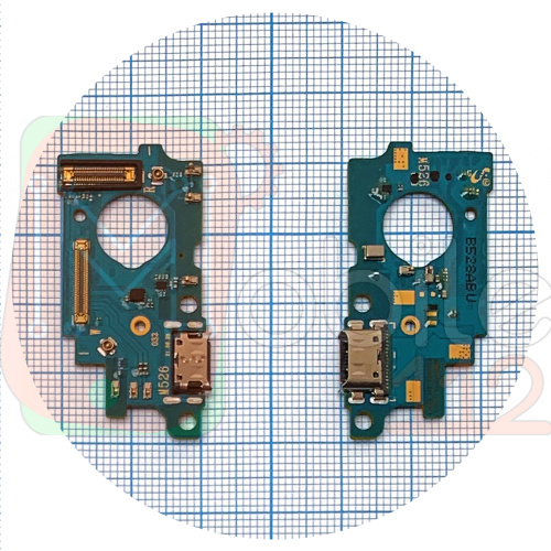 Шлейф Samsung Galaxy M52 5G M526B с разъемом зарядки и микрофоном - нижняя плата (оригинал Китай) фото 2