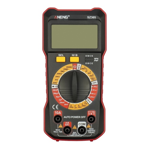 Мультиметр цифровий Aneng SZ305 з підсвічуванням, функцією BAT, детектором прихованої проводки (струм до 10A) фото 3