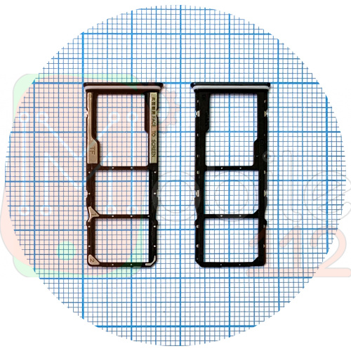Держатель SIM карты Xiaomi Redmi Note 11, Redmi Note 11S (синий на 2 SIM + Micro SD)