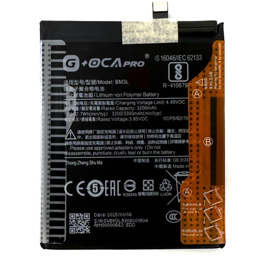 Акумулятор Xiaomi BM3L оригінал G+OCA Pro Mi 9 Mi9 M1902F1G 3300 mAh