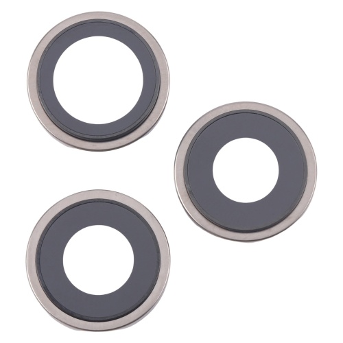 Скло камери Apple iPhone 16 Pro, iPhone 16 Pro Max (з сірим кільцем - 3 шт)