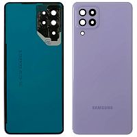 Задня кришка Samsung Galaxy A22 4G A225F (фіолетова оригінал Китай зі склом камери)