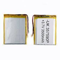 Аккумулятор универсальный 357590P 92 х 72 х 3 мм, 3500 mAh 3.7 V