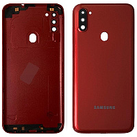 Задня кришка Samsung Galaxy A11 A115F (червона оригінал Китай зі склом камери)