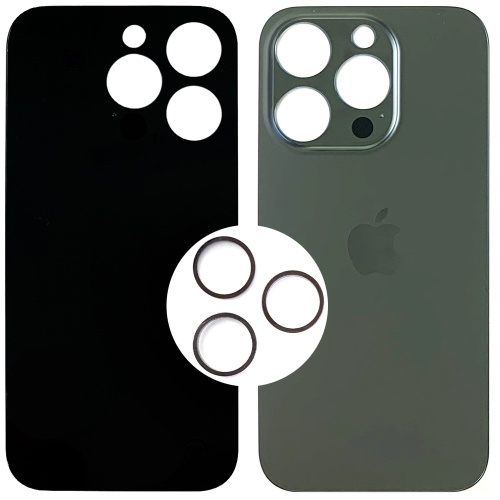 Задня кришка Apple iPhone 14 Pro (чорна оригінал Китай з кільцями)