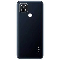 Задня кришка Oppo A15, A15s, A35 (чорна оригінал Китай зі склом камери)