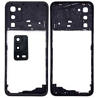 Рамка корпуса Oppo A55 5G (черная со стеклом камеры)