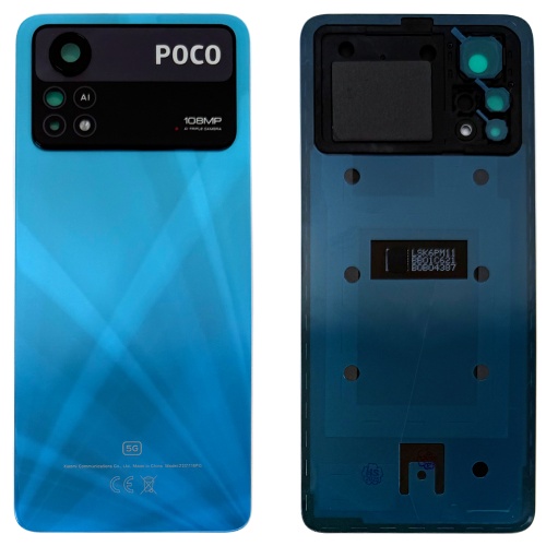 Задня кришка Xiaomi Poco X4 Pro 5G (синя Original New зі склом камери)