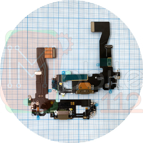 Шлейф Apple iPhone 12, iPhone 12 Pro с разъемом зарядки и микрофоном (золотистый оригинал Китай)
