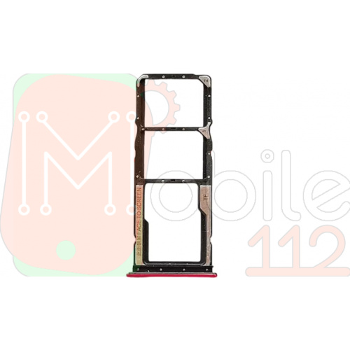 Тримач SIM карти Xiaomi Redmi 8 (бордовий на 2 SIM + Micro SD)