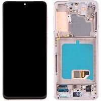 Дисплей Samsung Galaxy S21 5G G991B з тачскріном (OLED з рожевою рамкою)