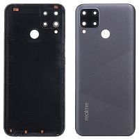 Задняя крышка Realme C15 (серая со стеклом камеры)