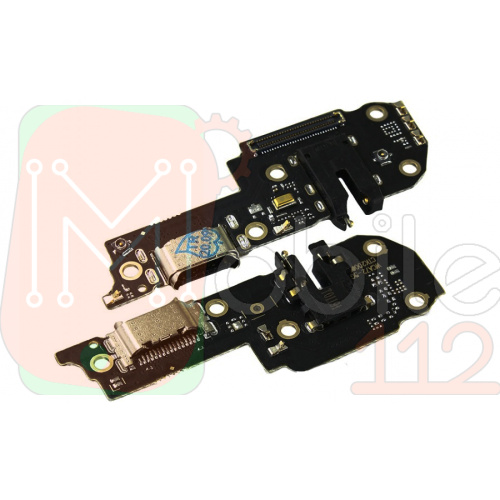 Шлейф Oppo A72 5G с разъемами зарядки, наушников и микрофоном - нижняя плата