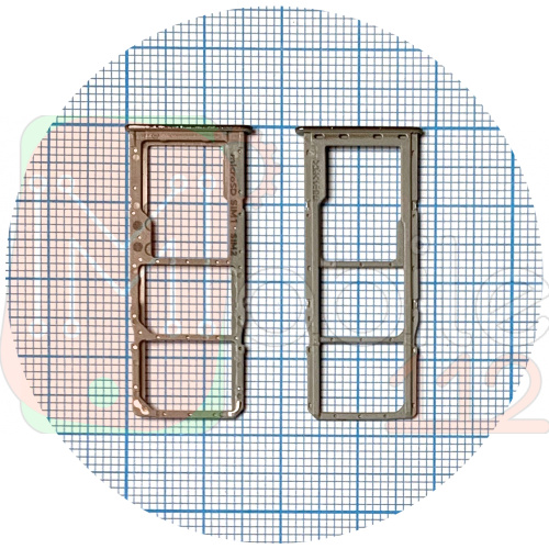 Держатель Sim карты Samsung Galaxy A51 A515F, A71 A715F (серебристый на 2 Sim + Micro SD)