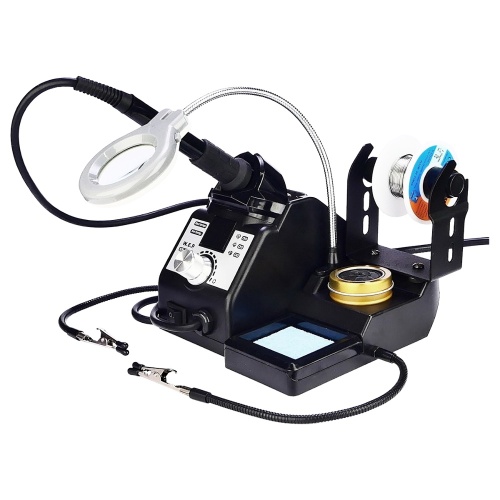 Паяльна станція WEP 926 LED-IV, паяльник, цифрова індикація, лупа, підсвічування, тримачі плат та припою, 60W, 90-400 гр C фото 2