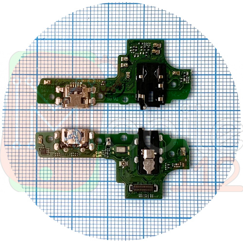 Шлейф Samsung Galaxy A10s 2019 A107 с разъемом зарядки и микрофоном - нижняя плата (версия M15)