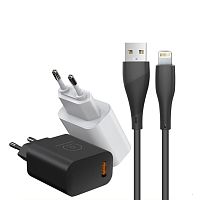 Зарядний пристрій WUW-T73 USB QC3.0 18W Lightning (чорне)