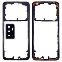 Рамка корпусу Vivo V23e (чорна зі склом камери)