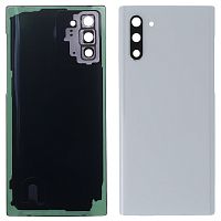 Задняя крышка Samsung Galaxy Note 10 N970F (серебристая оригинал Китай со стеклом камеры)