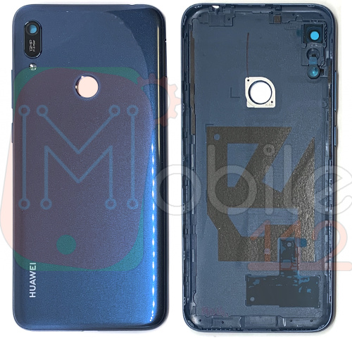 Задняя крышка Huawei Y6 2019 MRD-LX1, Y6 Prime 2019 (синяя с отверстием под сканер)