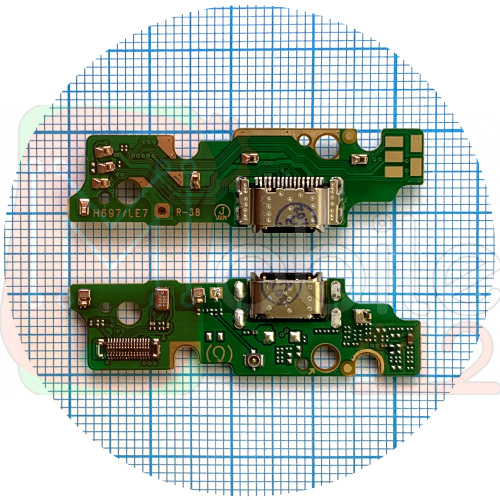 Шлейф Tecno Pova 2 LE7 LE7n с разъемами зарядки и наушников, микрофоном - нижняя плата (AAA)