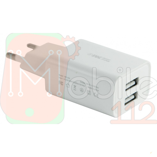 Зарядное устройство WK Design WP-U56 2A + кабель USB Type-C (белое) фото 2