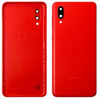 Задняя крышка Samsung Galaxy A02 A022F  (красная оригинал Китай со стеклом камеры)