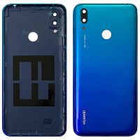 Задняя крышка Huawei Y7 2019 DUB-LX1, Y7 Prime 2019 DUB-LX3 (синяя оригинал Китай со стеклом камеры)