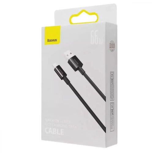Кабель зарядки Baseus Superior Series USB A - Type C 66W 2м чорний (CATYS-A01) фото 3 Кабель зарядки Baseus Superior Series USB A - Type C 66W 2м чорний (CATYS-A01) фото 3