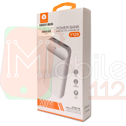 Power Bank Павербанк WUW Y129 Double USB, micro+Type-C 2.1A 20000mAh