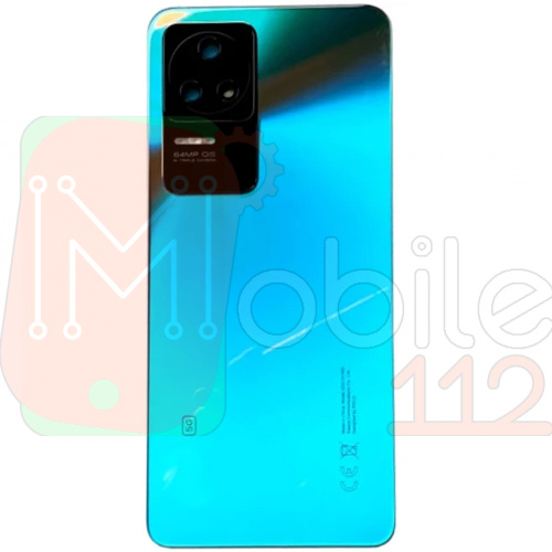 Задня кришка Xiaomi Poco F4 (блакитна зі склом камери)