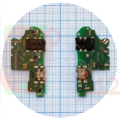Шлейф Huawei P Smart 2019 POT-LX1 LX3 з роз'ємом зарядки та мікрофоном Оригінал 100% - нижня плата фото 2