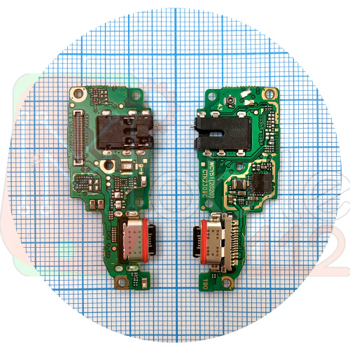 Шлейф Vivo Y31 V2036 с разъемами зарядки и наушников с микрофоном - нижняя плата (AAA)