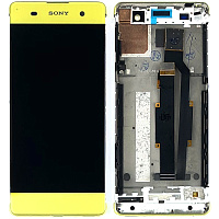 Дисплей Sony Xperia XA F3111 F3112 з тачскріном (золотистий у рамці)