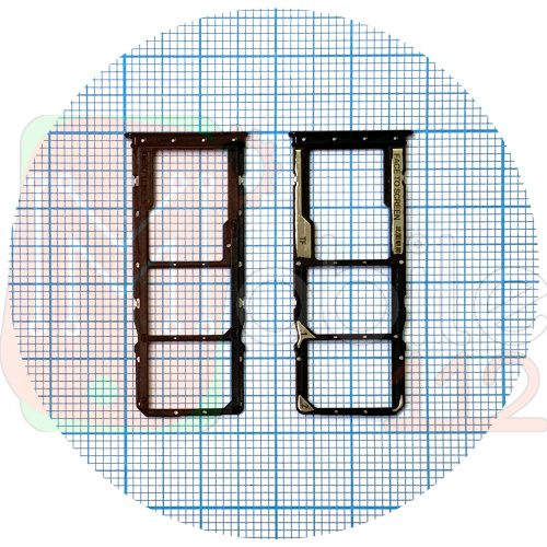 Держатель Sim карты Xiaomi Redmi Note 10, Redmi Note 10s (серый на 2 SIM + Micro SD)